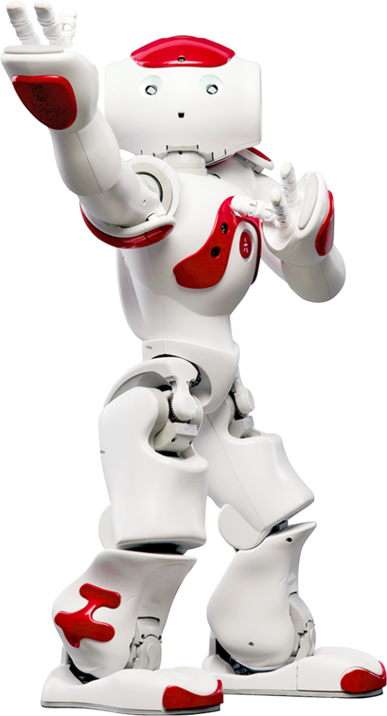 a cartoon robot attached to a speech bubble